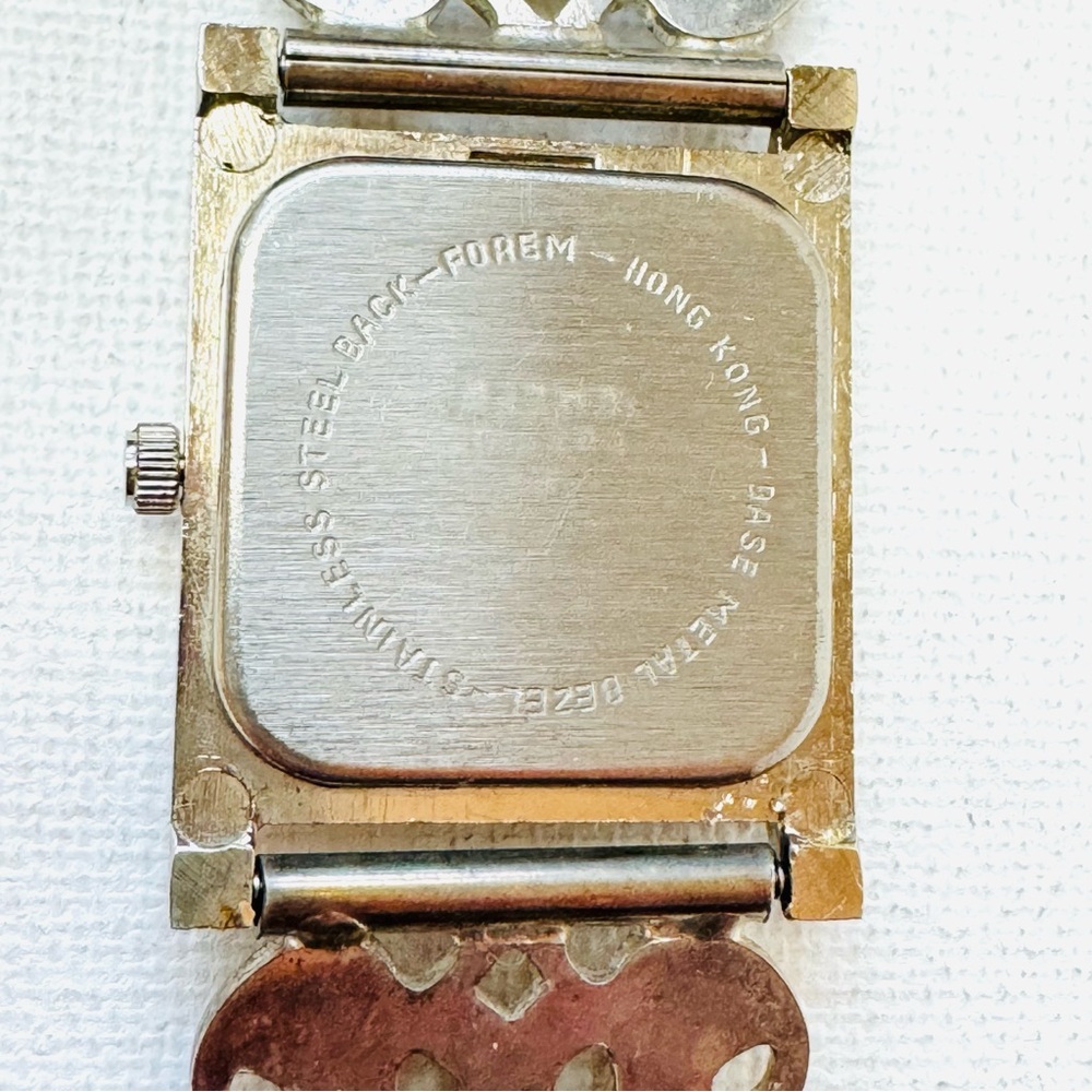 Vintage Forem Mother Of Pearl Women's Silver Crystals Chain Bracelet Watch - Picture 10 of 12